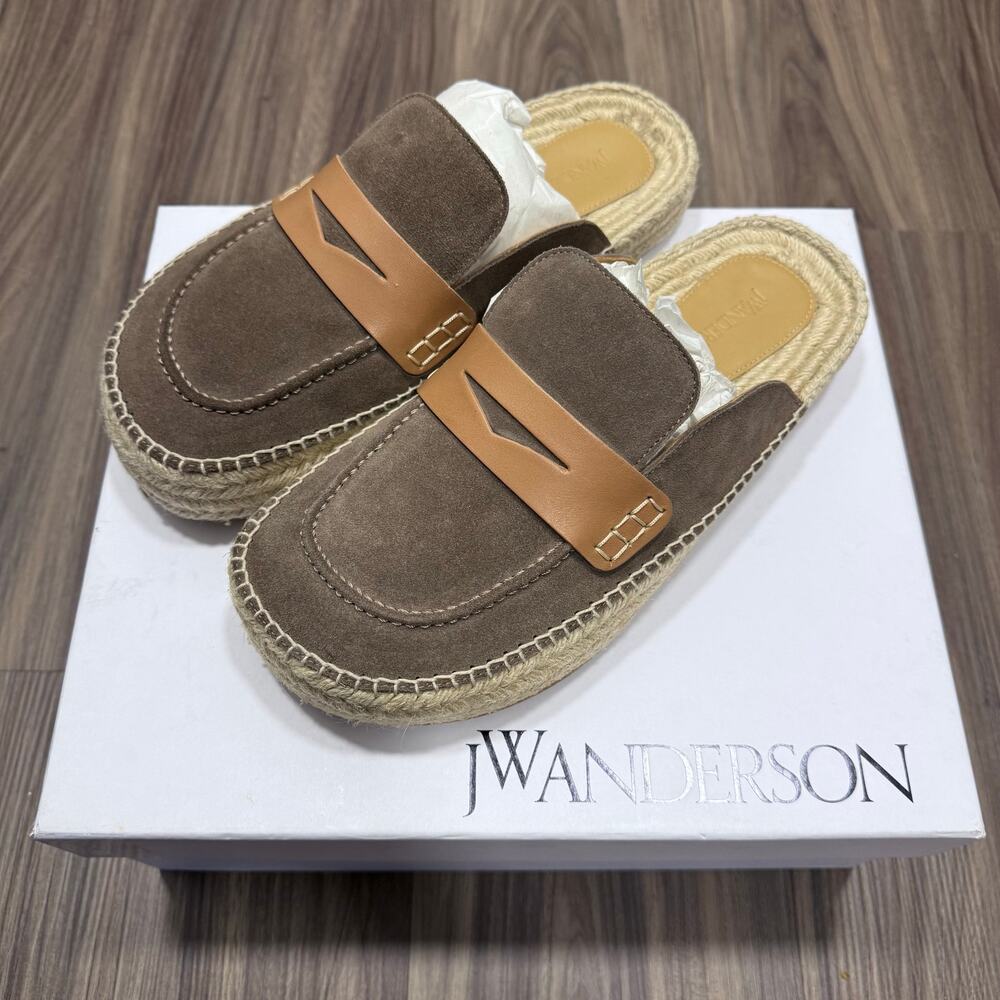 NIB JW Anderson Taupe Loafer Mule Espadrilles | US 43 UNISEX